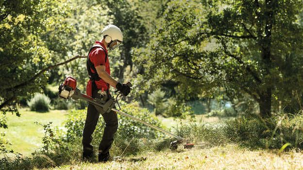 4-Takt-Power-Freischneider mit Anti-Vibrations-Kupplung, Schnelllade-Tap & Go-Fadenkopf und Komfortgurt. Bild: Honda.