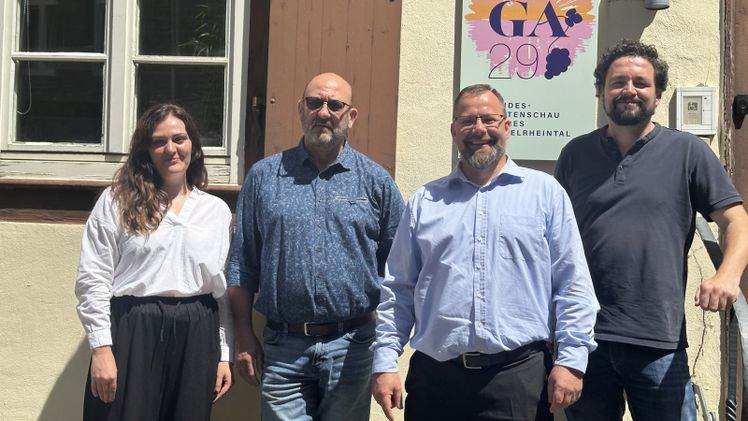 Treffen der GaLaBau-Verbände VGL Rheinland-Pfalz-Saarland - Katharina-Florentine Moser, Geschäftsführerin, FGL-Hessen-Thüringen - Karsten Hain, Präsident und Silvio Michael, Geschäftsführer mit der BUGA 2029 - Philipp Selders Ausstellungsbevollmächtigter (v.l.n.r.). Bild: FGL.