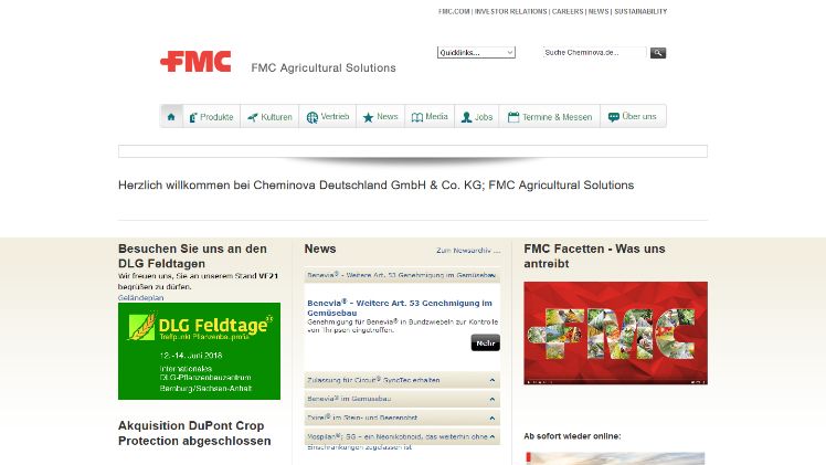 Die deutsche FMC-Website. Screenshot: GABOT.