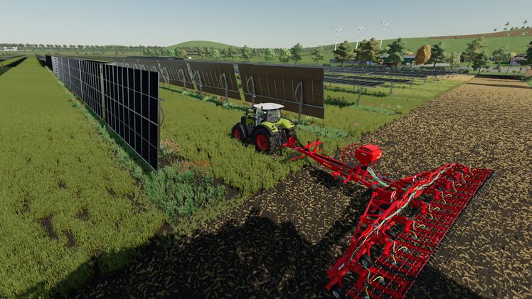 Screenshot aus dem „digi.farming.lab“, welches auf dem Computerspiel „Landwirtschaftssimulator 22“ des Herstellers Giant Software basiert. Bild: © Helge Wanta / TU Dresden.