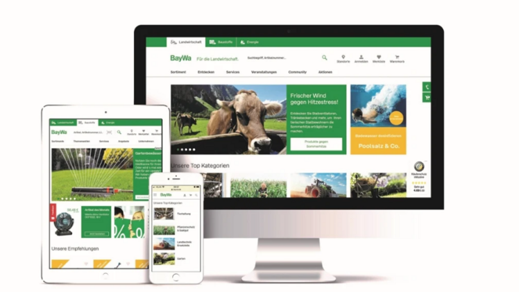 Das BayWa Portal erlebte während der Corona-Beschränkungen zwischen März und Juni einen deutlichen Schub. Den größten Zuwachs an Bestellungen verbuchte der Bereich Agrar. Bild: BayWa AG.