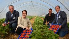 v.l.n.r.: Provinzialverband-Präsident Georg Boekels, Landwirtschaftsministerin Silke Gorißen, Bernd Fruhen und Provinzialverband-Vizepräsident Ferdinand Völzgen. Foto: Sabine Weis.