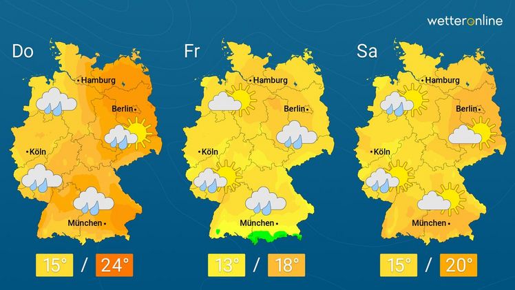 Die aktuelle Wetterkarte. Grafik: WetterOnline.