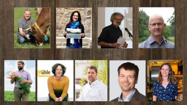 Der Aufsichtsrat von Demeter. von links, obere Reihe: Rolf Holzapfel, Friederike Roll, Engelhard Troll, Sascha Philipp; untere Reihe: Boris Voelkel, Julia Unseld, Friedemann Wecker, Matthias Deppe, Anja Frey. Bild: Demeter. 