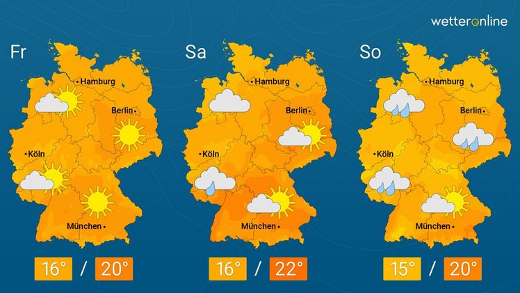 Die aktuelle Wetterkarte. Grafik: WetterOnline.