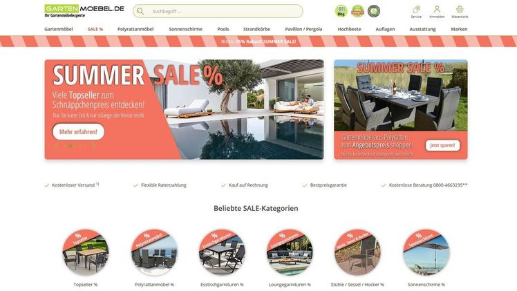 Die Produkte von AH-Trading werden auch über die Online-Plattform Gartenmoebel.de vertrieben.