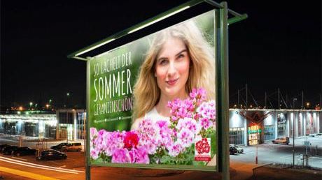 Visualisierung Großfläche "So lächelt der Sommer". Bildquelle: "Pelargonium for Europe"