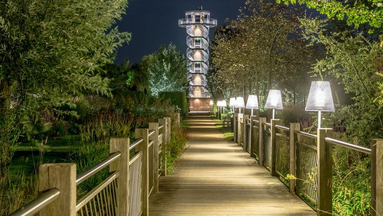 Aussichtsturm im Park der Gärten. Bild: Park der Gärten.