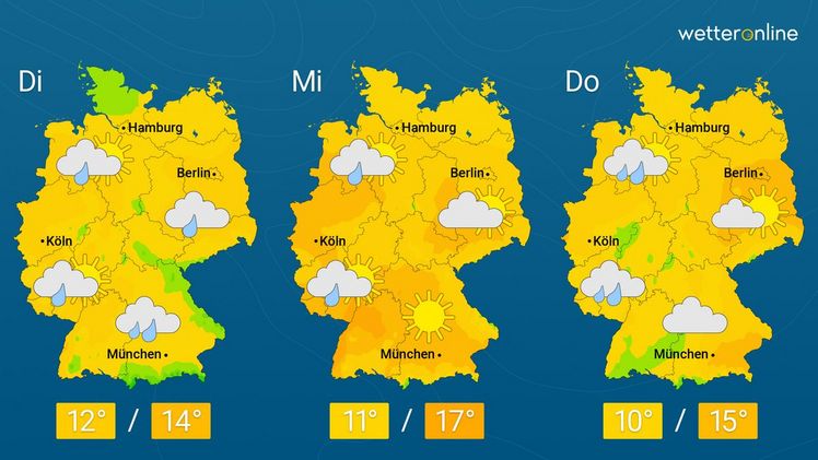 Die aktuelle Wetterkarte. Grafik: WetterOnline. 