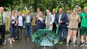 Vertreter der Grünen Berufe mit Karsten Hain, Udo Lindenlaub, Lucie Kosemetzky (Thüringer Milchkönigin) und Prof. Dr. Benjamin-Immanuel Hoff. Bild: FGL.