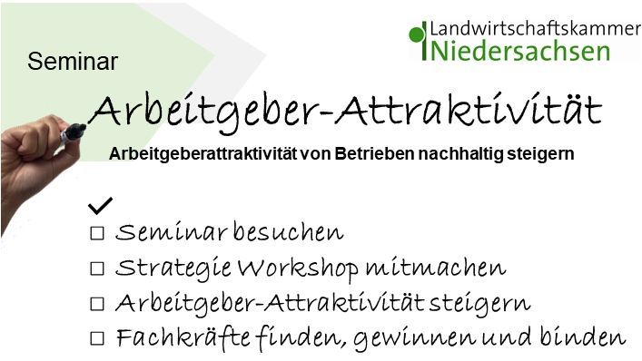 Seminarreihe – Auf dem Weg zum attraktiven Arbeitgebenden in der grünen Branche. Bild: LWK Niedersachsen.