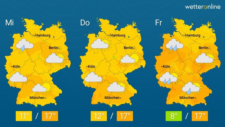 Die aktuelle Wetterkarte. Grafik: WetterOnline. Die aktuelle Wetterkarte. Grafik: WetterOnline.