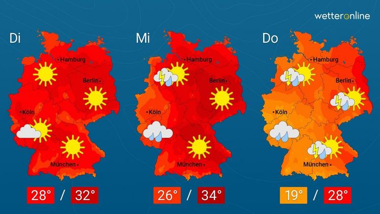 Die aktuelle Wetterkarte. Grafik: WetterOnline.