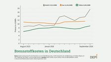 Brennstoffkosten in Deutschland. Grafik: Deutsches Pelletinstitut (DEPI).