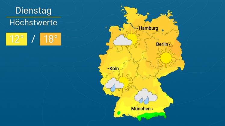 Wettervorschau (Screenshot 60-Sekunden-Wetter). Quelle: WetterOnline.