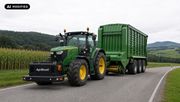 AgriBoost als zentrale Schnittstelle: Die elektrische Einheit verbindet Traktor, Hof und Anbaugeräte und ermöglicht eine flexible Nutzung elektrischer Energie für Antrieb und Arbeitsgeräte. Bild: Universität Hohenheim / Daniel Wolpert (AI modified).