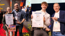 Ausgezeichnetes Engagement im Handel: Lena Faller (links im Bild) aus der GLOBUS Markthalle Zell und David Gubernator (zweiter von rechts) aus der GLOBUS Markthalle Wittlich wurden als „Mitarbeiter des Jahres 2026“ geehrt. Bild: GLOBUS Markthallen.