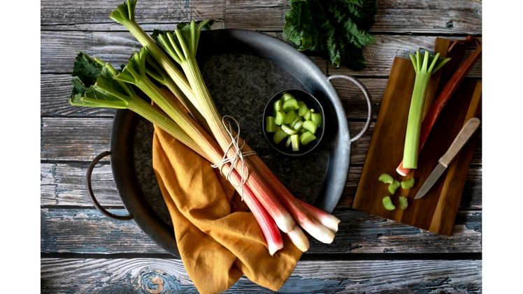 Rhabarber darf in der Frühlingsküche nicht fehlen. Bild: © Lina Nikelowski, "Obst & Gemüse – 1000 gute Gründe".