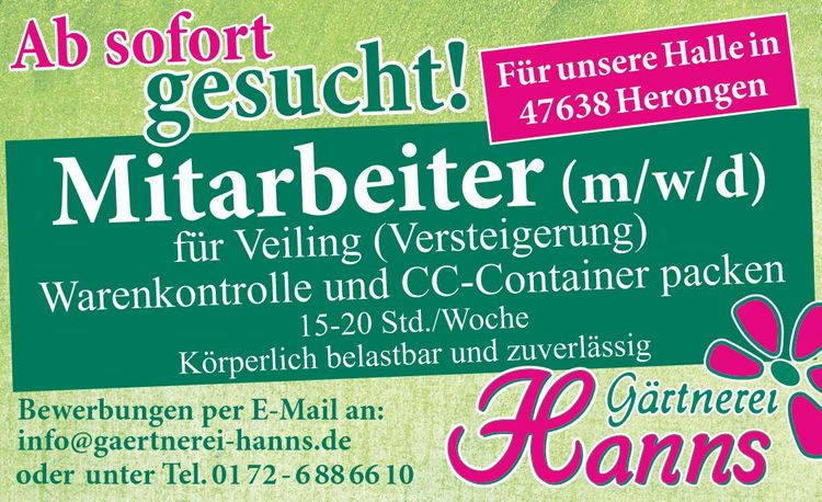 Gärtnerei Hanns - Mitarbeiter (m/w/d)