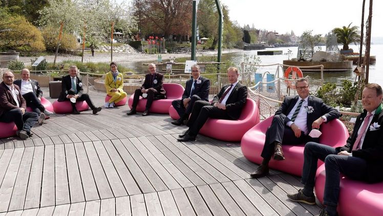 Die Landesgartenschau Überlingen würde in einen kurzen Eröffnungsakt eröffnet. Bild: Jürgen Heppeler.