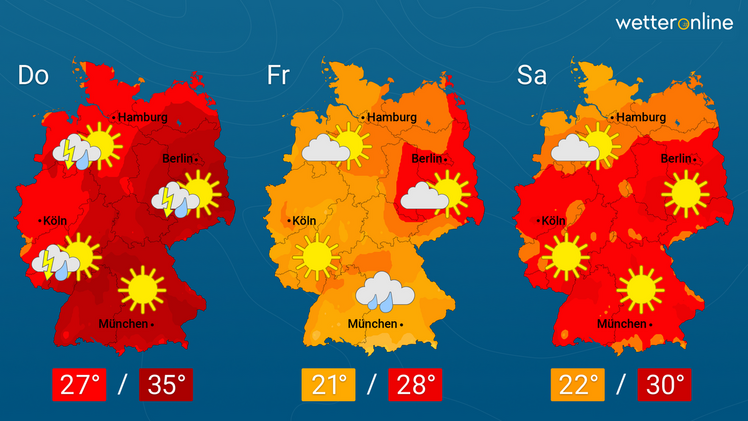 Die aktuelle Wetterkarte. Grafik: WetterOnline.
