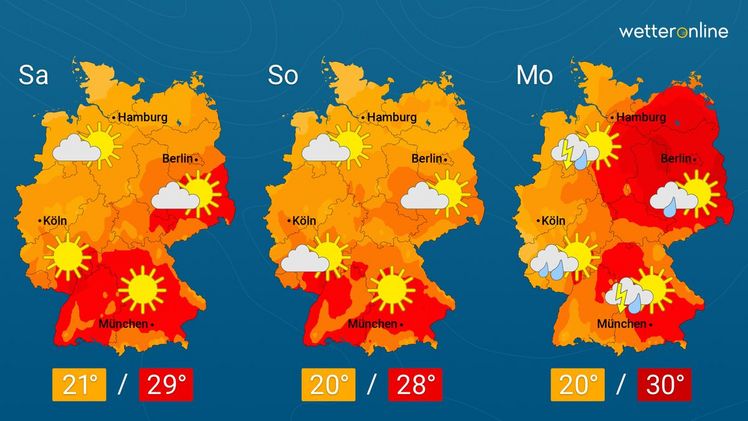 Die aktuelle Wetterkarte. Grafik: WetterOnline.