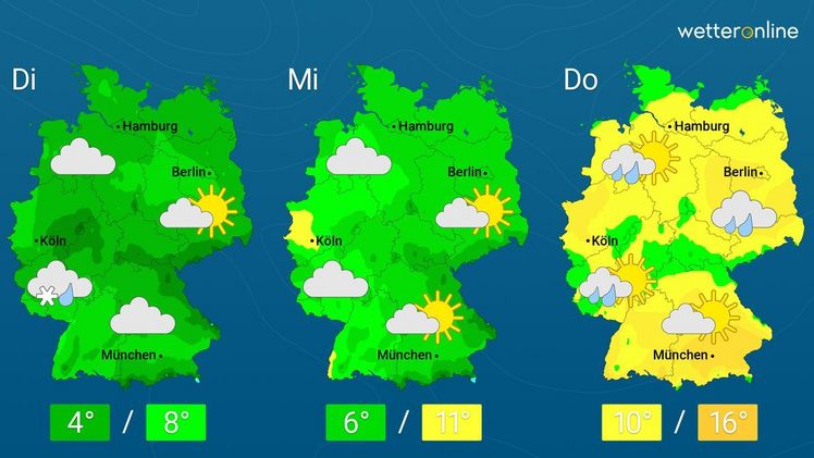 Die aktuelle Wetterkarte. Grafik: WetterOnline.