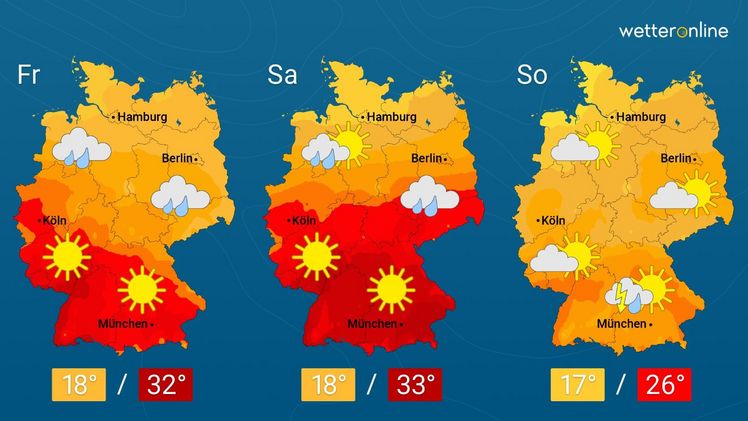 Die aktuelle Wetterkarte. Grafik: WetterOnline.