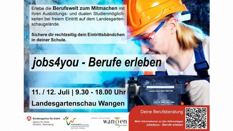 Aktionstage „jobs4you" auf dem Gelände der Landesgartenschau. Bild: LGS Wangen.