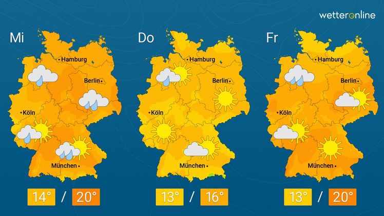 Die aktuelle Wetterkarte. Grafik: WetterOnline.