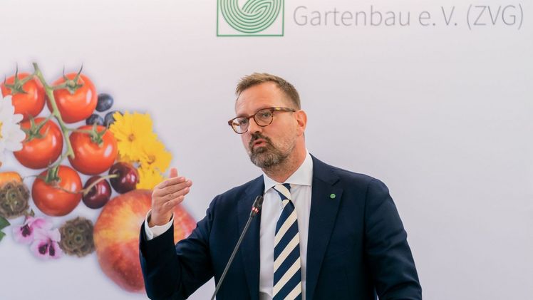 ZVG-Generalsekretär Fleischer bei der Hybrid-Mitgliederversammlung am 16.September 2021 in Berlin. Bild: ZVG/ Schwarz.