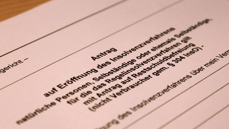 Antrag auf Eröffnung des Insolvenzverfahrens. Bild: GABOT.