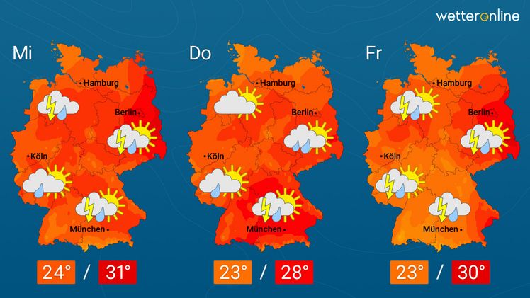 Die aktuelle Wetterkarte. Grafik: WetterOnline. 