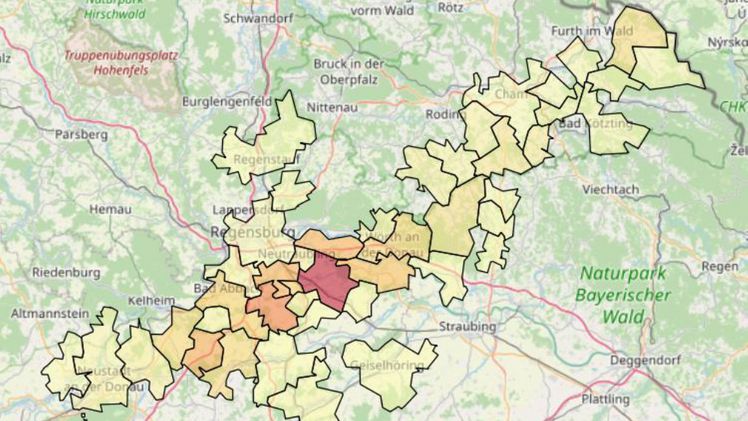 Die Unwetterschwerpunkte in Bayern. Bild: Vereinigte Hagel.