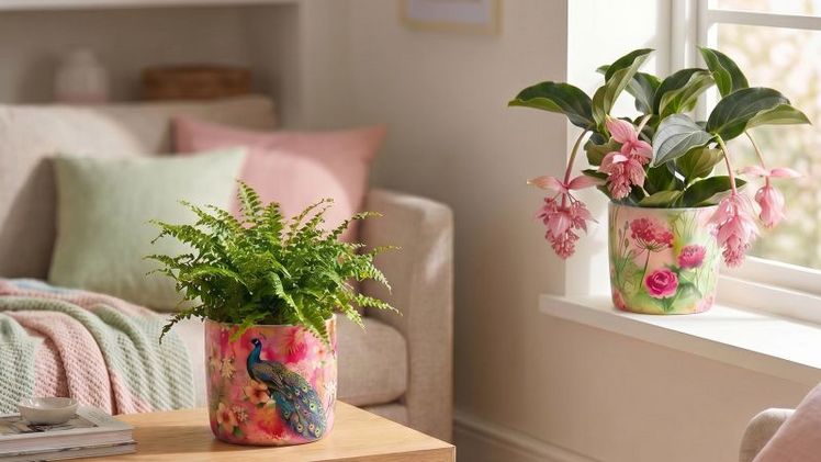 Besonders stimmig setzt Blooms tropische Pflanzen wie Medinilla und Phalaenopsis in Szene. Bild: Scheurich.