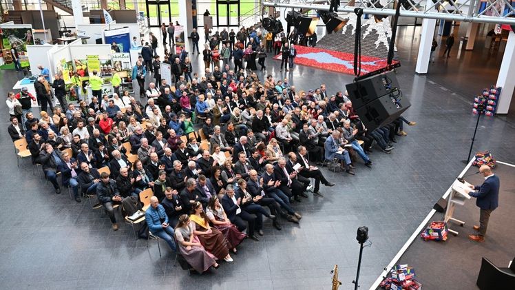 Die Eröffnung der Fruchtwelt Bodensee und der Bodensee-Obstbautage 2023. Bild: Messe Friedrichshafen.