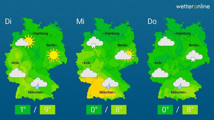 Die aktuelle Wetterkarte. Grafik: WetterOnline.