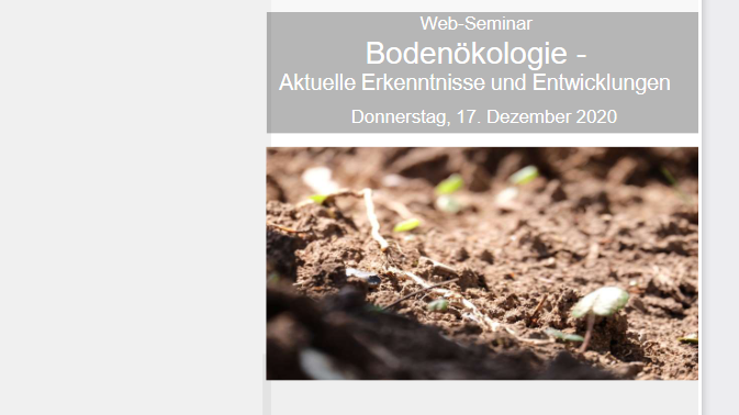 Das Seminar „Bodenökologie – Aktuelle Erkenntnisse und Entwicklungen“ findet am 17. Dezember 2020 statt. Bild: Gartenakademie.