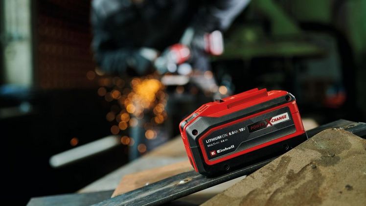 Der neue 18V 5-8Ah Multi-Ah PXC Plus Akku ist der High-End Akku der Einhell Power X-Change Plattform. Bild: Einhell.