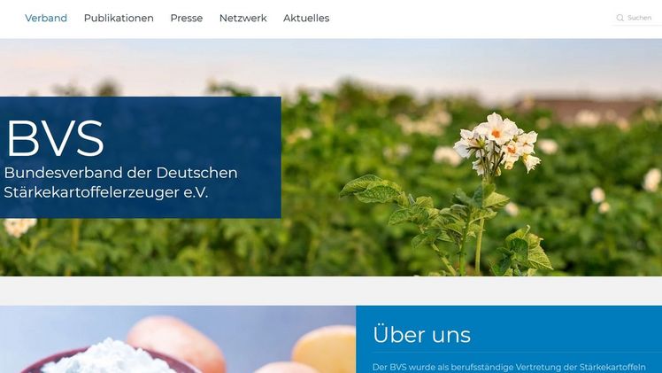 Stärkekartoffelerzeuger mit eigener Webseite jetzt online.