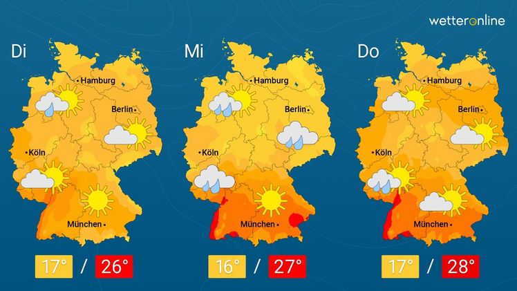 Die aktuelle Wetterkarte. Grafik: WetterOnline.