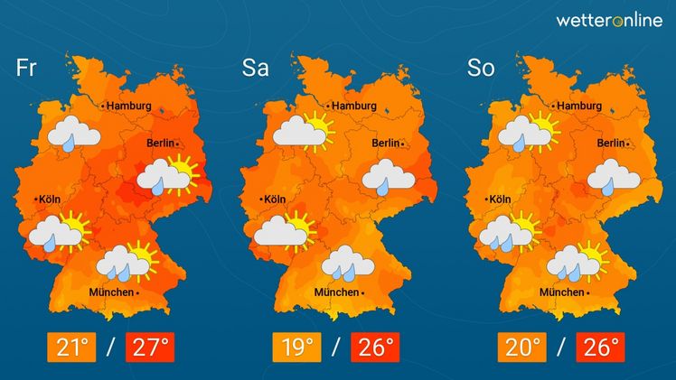 Die aktuelle Wetterkarte. Grafik: WetterOnline.