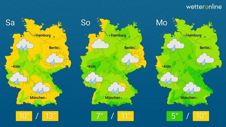 Die aktuelle Wetterkarte. Grafik: WetterOnline. Die aktuelle Wetterkarte. Grafik: WetterOnline.