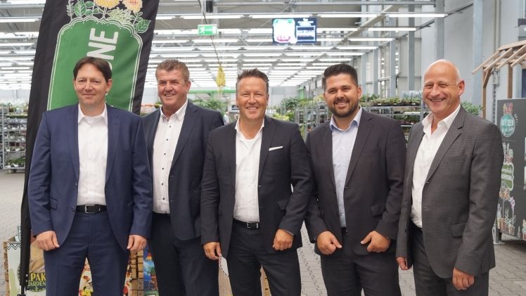 Das Führungsteam von Landgard: v.l. Carsten Bönig, Bert Schmitz, Armin Rehberg, Labinot Elshani und Dirk Bader. Bild: GABOT.