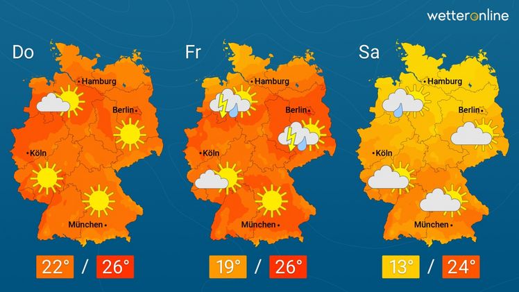 Die aktuelle Wetterkarte. Grafik: WetterOnline.