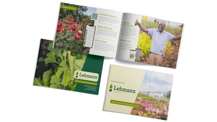 Neben Flyern oder beispielsweise einem Katalog ist eine Imagebroschüre außerdem langlebiger, da die Unternehmensphilosophie in der Regel für mehrere Jahre gleich bleibt. Bild: Harries Plantdesign.