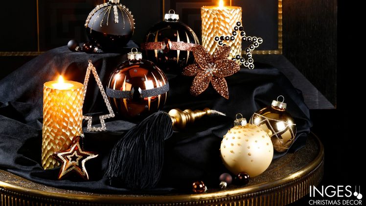 Timeless Luxury zeigt eine elegante Kombination aus Schwwarz, Braun und Gold. Bild: Inge’s Christmas Decor.