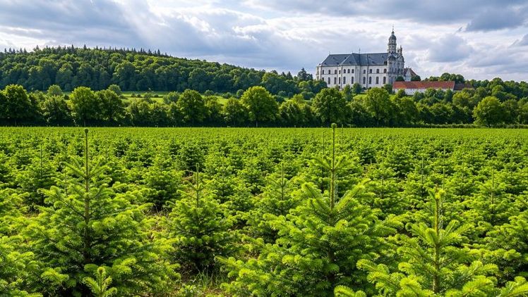 Eine Weihnachtsbaumkultur wird das gesamte Jahr über gepflegt, damit der natürliche Weihnachtsbaum seine ideale Form erhält. Foto: VNWB.