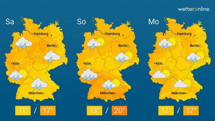 Die aktuelle Wetterkarte. Grafik: WetterOnline.