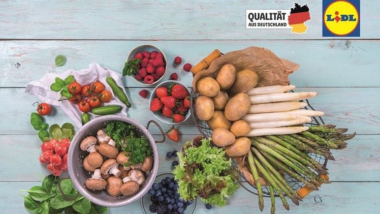 Deutsche Ernte 2021: Lidl bietet noch mehr regionales Obst und Gemüse an. Bild: Lidl. 